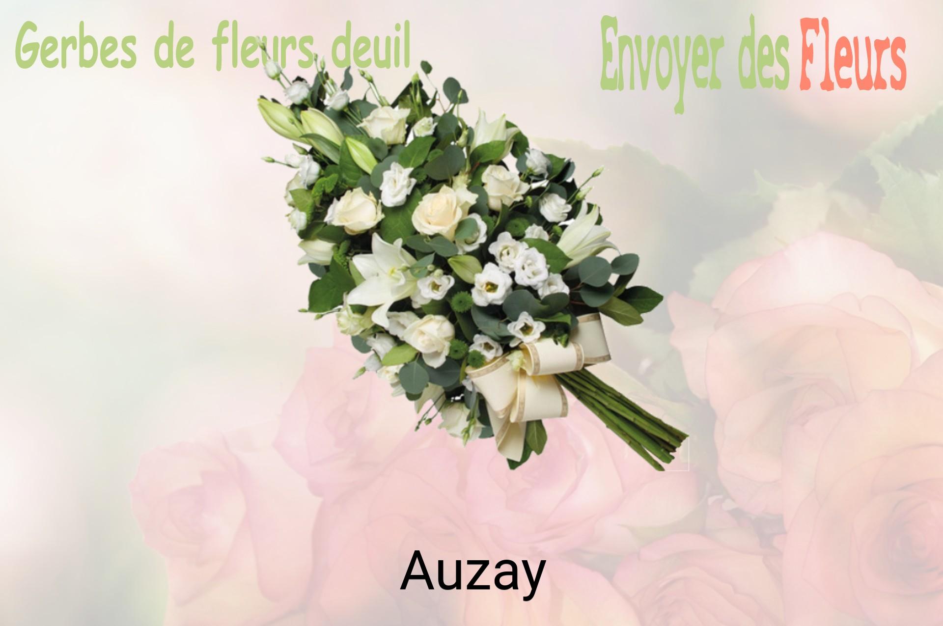 Gerbe de fleurs de deuil livrée à Auzay